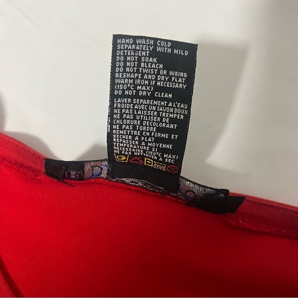 Vintage IB DIFFUSION Artsy Red Large Women Scoop Neck Blouse Embellished Cotton - Picture 7 of 10